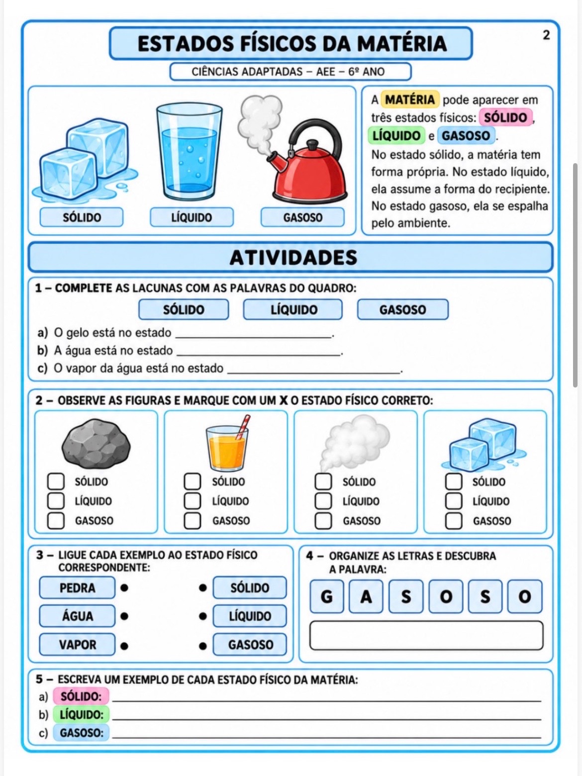 Atividades Gratuitas AEE e Alfabetização em PDF | Clube Premium — amostra 2: Baixe grátis 4 atividades de AEE e…