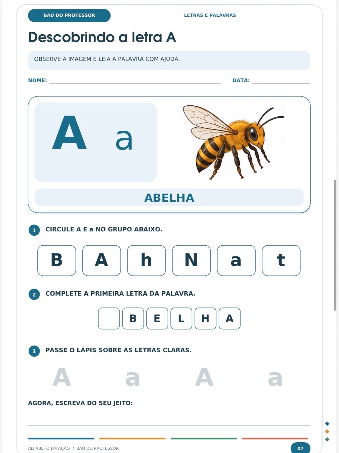 Atividades Gratuitas AEE e Alfabetização em PDF | Clube Premium — amostra 3: Baixe grátis 4 atividades de AEE e…