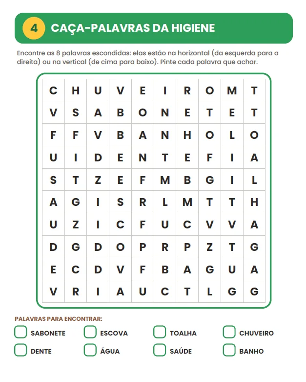 ATIVIDADES: HÁBITOS DE HIGIENE E SAÚDE - ALFABETIZAÇÃO INICIAL — amostra 6: O Caderno de Atividades – Hábitos de Higiene e…