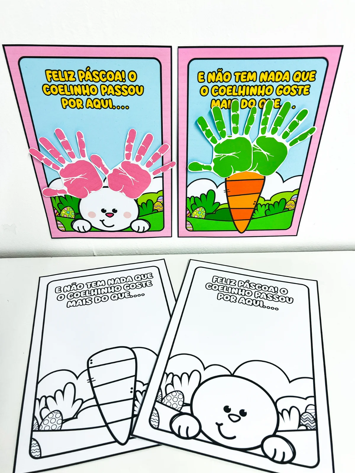 Atividades Interativas de Páscoa Mãozinhas — amostra 3: Formato e entrega