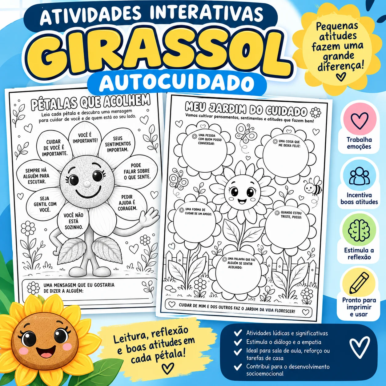 ATIVIDADES INTERATIVAS GIRASSOL - AUTOCUIDADO — capa do material