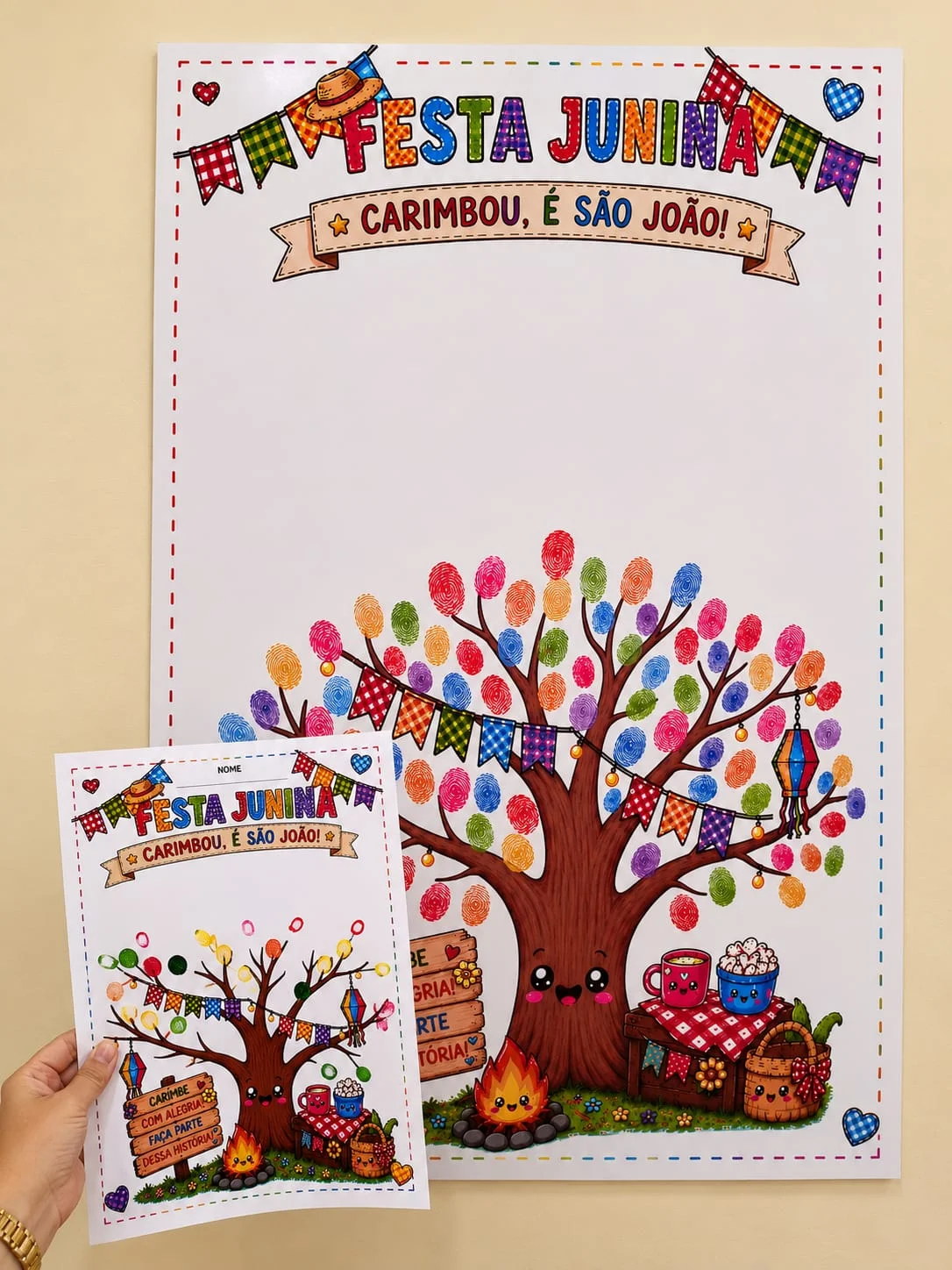 Atividades Juninas com Carimbo de Dedinhos | Festa Junina Educação Infantil — capa do material