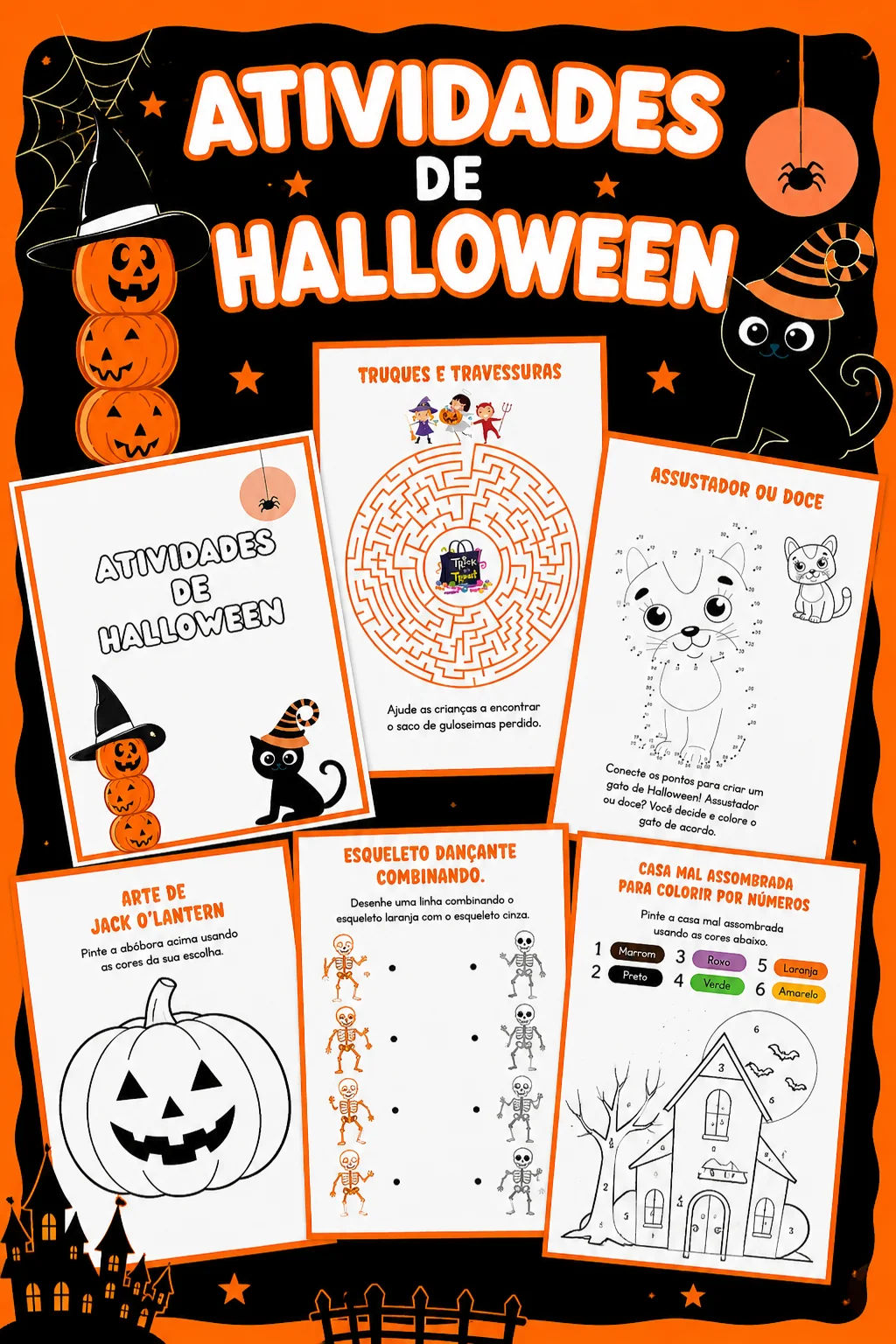 ATIVIDADES LÚDICAS DE HALLOWEEN - PASSATEMPOS - ENSINO FUNDAMENTAL — capa do material
