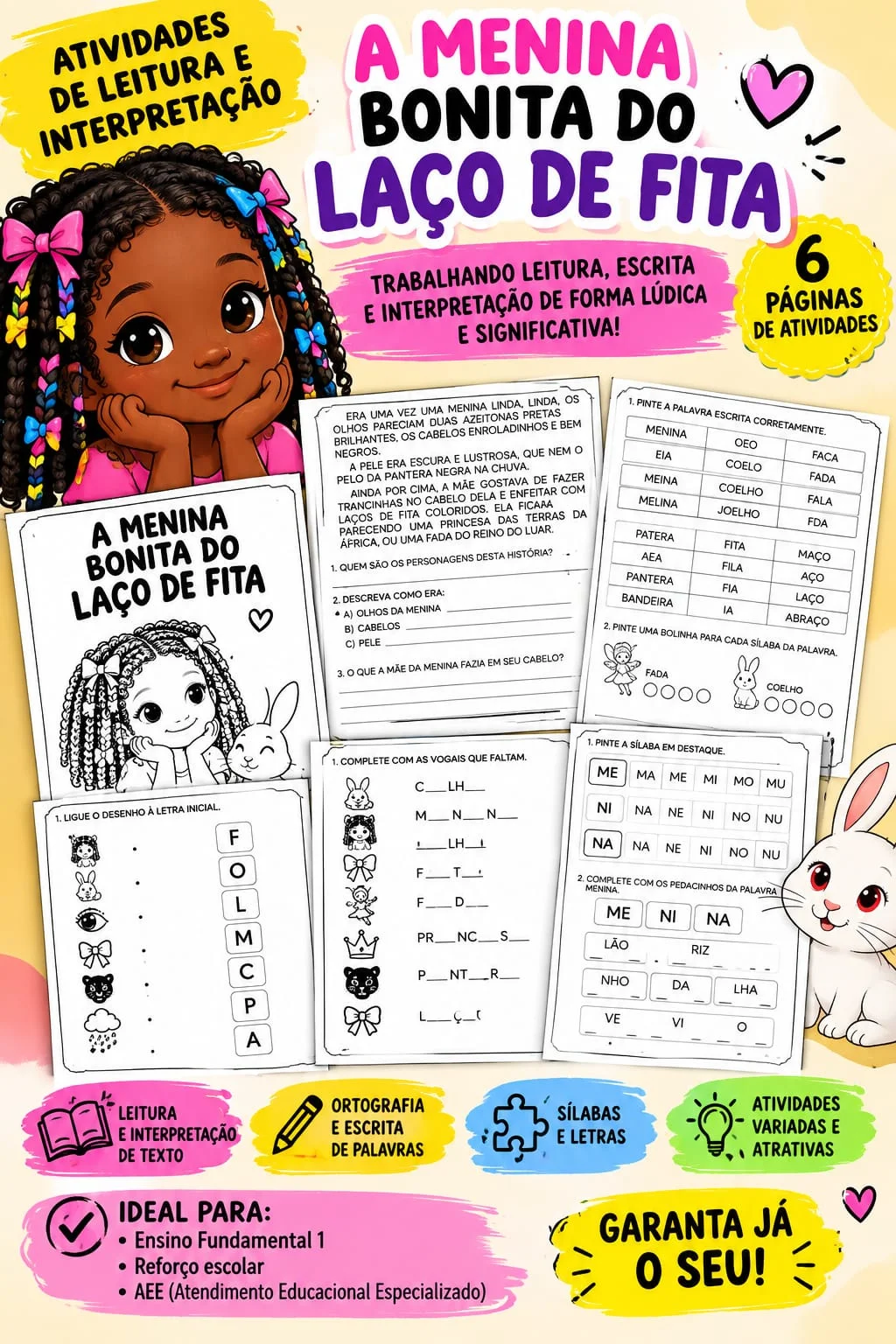 Atividades Menina Bonita do Laço de Fita — capa do material