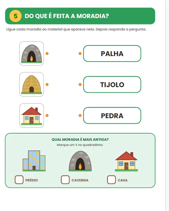 ATIVIDADES: MORADIAS DE ONTEM E DE HOJE- GEOGRAFIA ANOS INICIAIS — amostra 7: Com o Caderno de Atividades – Moradias de…