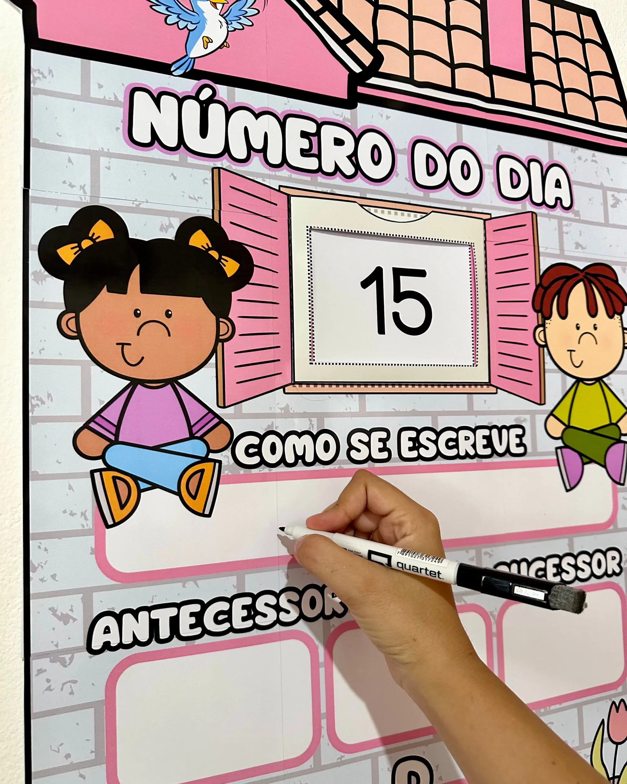 Atividades Númerais : Cartaz Número do Dia — amostra 4: Traçado dos números