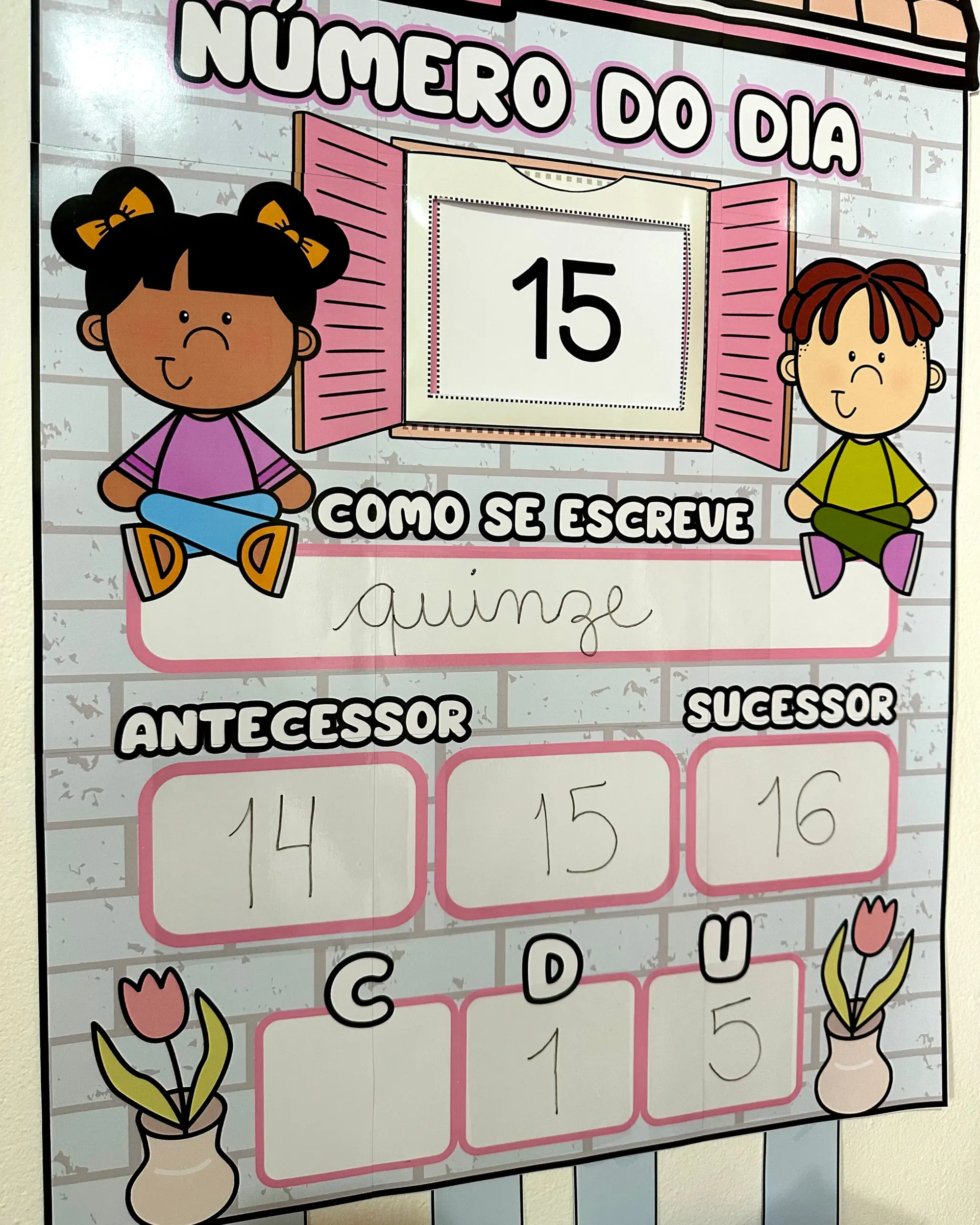 Atividades Númerais : Cartaz Número do Dia — amostra 6: Antecessor e sucessor