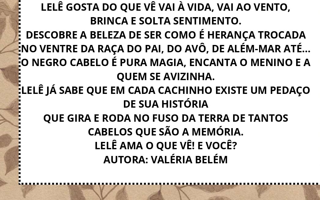 Atividades o cabelo de lelê: sacolinha de história e palitoches (pdf) | Educação Infantil — amostra 3: Formato e entrega