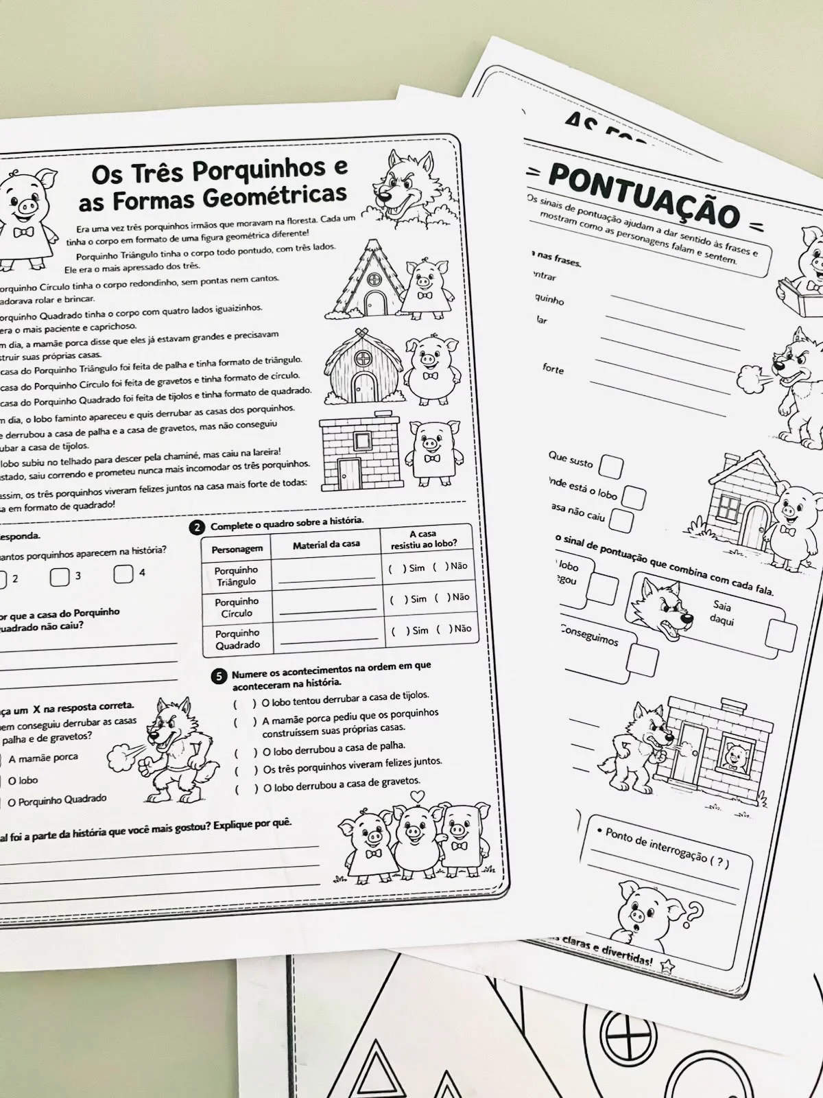 ATIVIDADES "OS 3 PORQUINHOS E AS FORMAS GEOMÉTRICAS" — amostra 4: 📚✏️ Menos tempo planejando e mais tempo encantando seus…