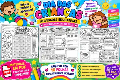 ATIVIDADES PARA A SEMANA DO DIA DAS CRIANÇAS - ENSINO FUNDAMENTAL — amostra 2: Trabalhar o Dia das Crianças em sala de aula…