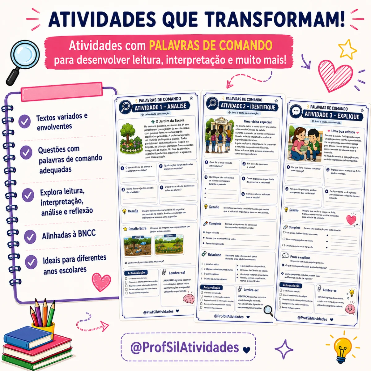 Atividades para Desenvolver a Interpretação — amostra 4: A proposta trabalha comandos que direcionam o aluno na construção…
