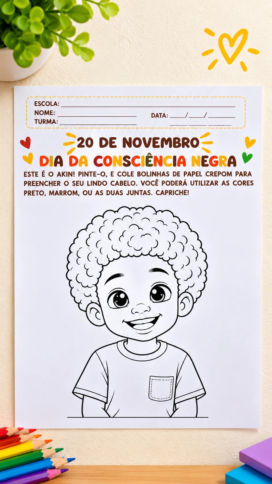 Atividades para o Dia da Consciência Negra - Educação Infantil — amostra 2: Atividades artísticas em pdf para o Dia da…