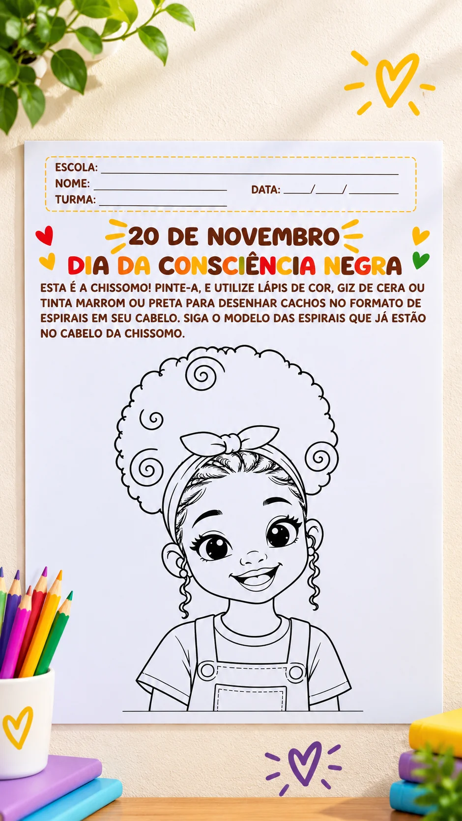 Atividades para o Dia da Consciência Negra - Educação Infantil — amostra 3: Atividades artísticas em pdf para o Dia da…