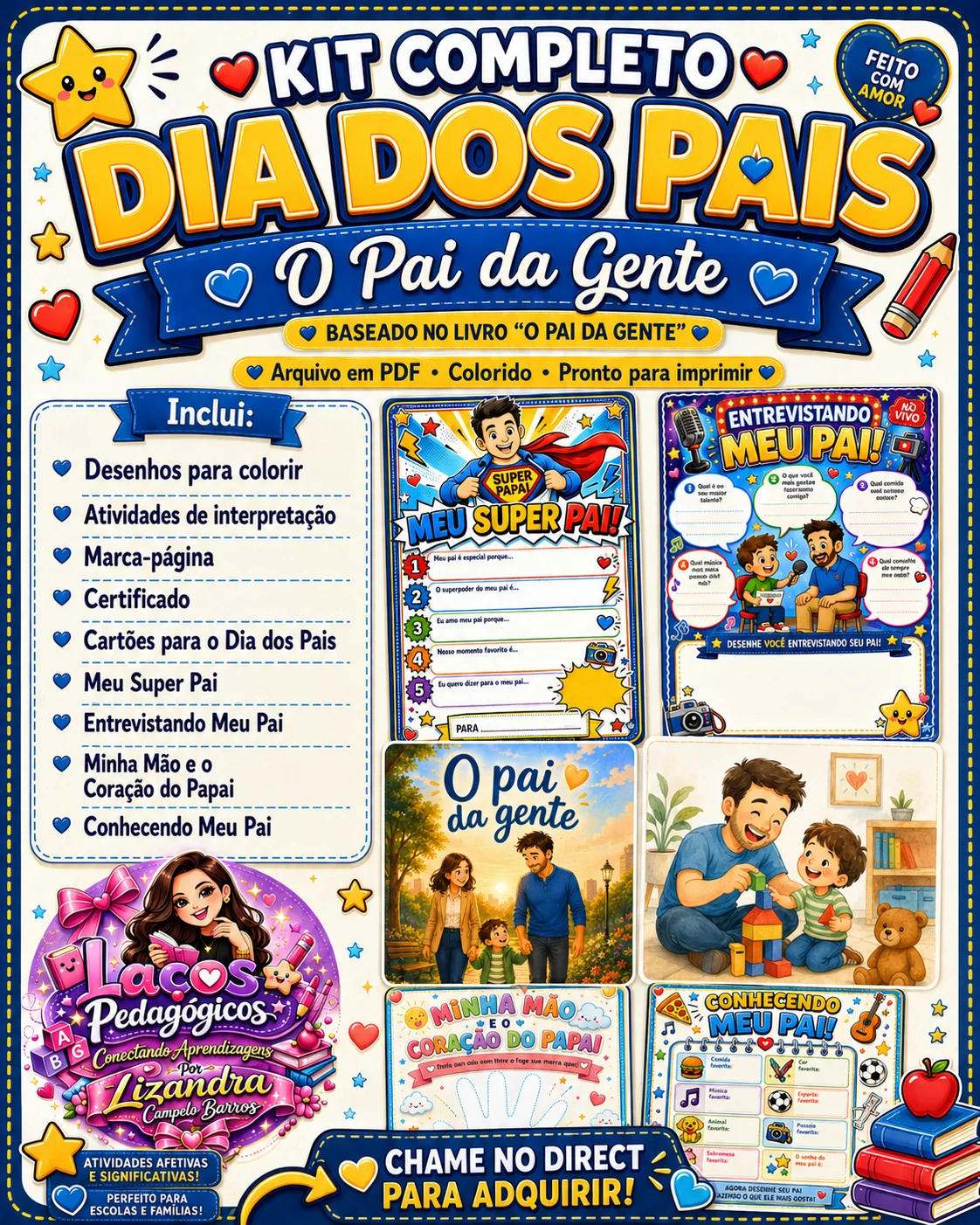 Atividades para o Dia dos Pais com Livro e Lembrancinhas — capa do material