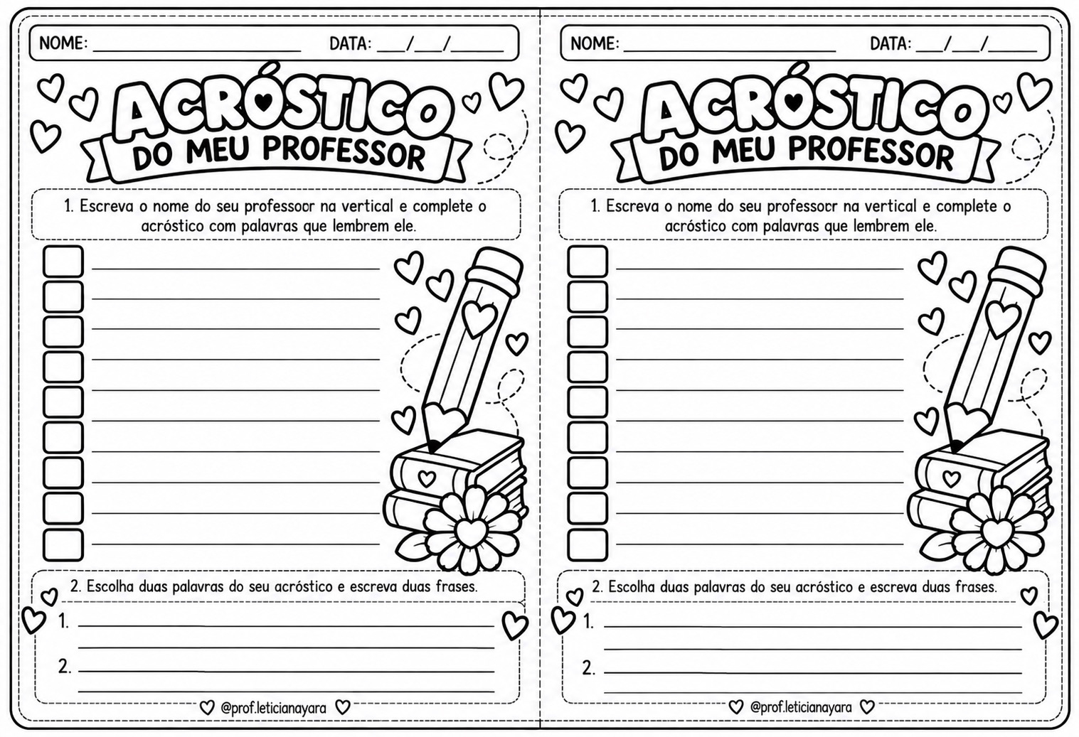 Atividades para o Dia dos Professores: Acróstico e Flor Interativa — amostra 3: Faixa etária / público indicado