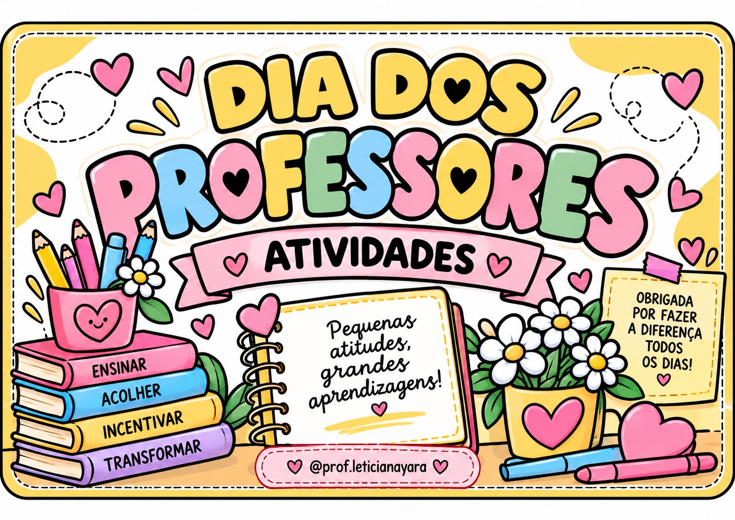 Atividades para o Dia dos Professores: Acróstico e Flor Interativa — capa do material