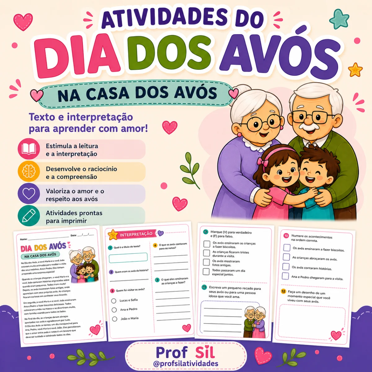 Atividades para trabalhar o Dia dos Avós — amostra 2: Para proporcionar uma experiência significativa e afetiva,…