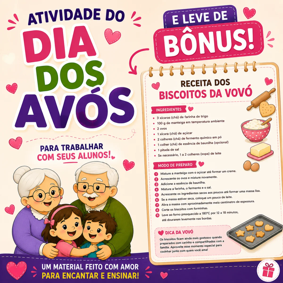 Atividades para trabalhar o Dia dos Avós — amostra 3: Para proporcionar uma experiência significativa e afetiva,…