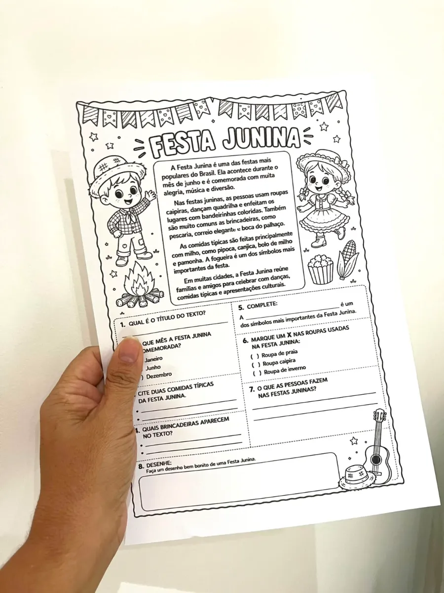 Atividades Português e Matemática Tema: Festa Junina — amostra 4: ATIVIDADES DE FESTA JUNINA PARA APRENDER BRINCANDO
