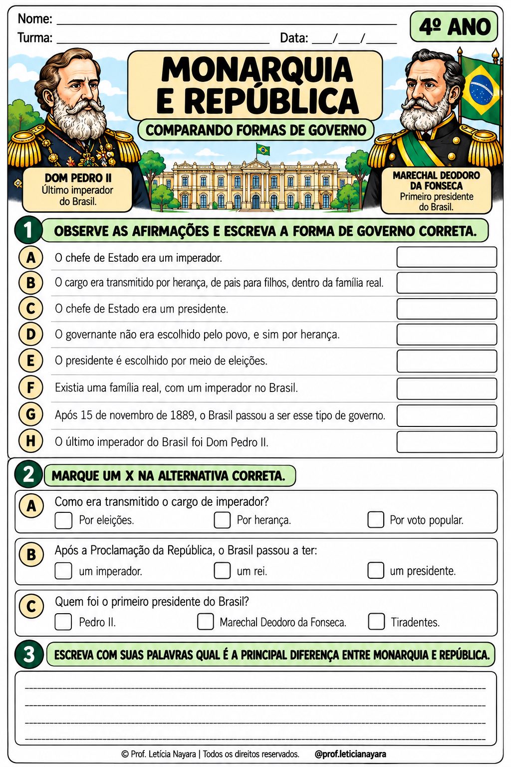 Atividades Proclamação da República - 4º ano — amostra 2: Resumo do tema