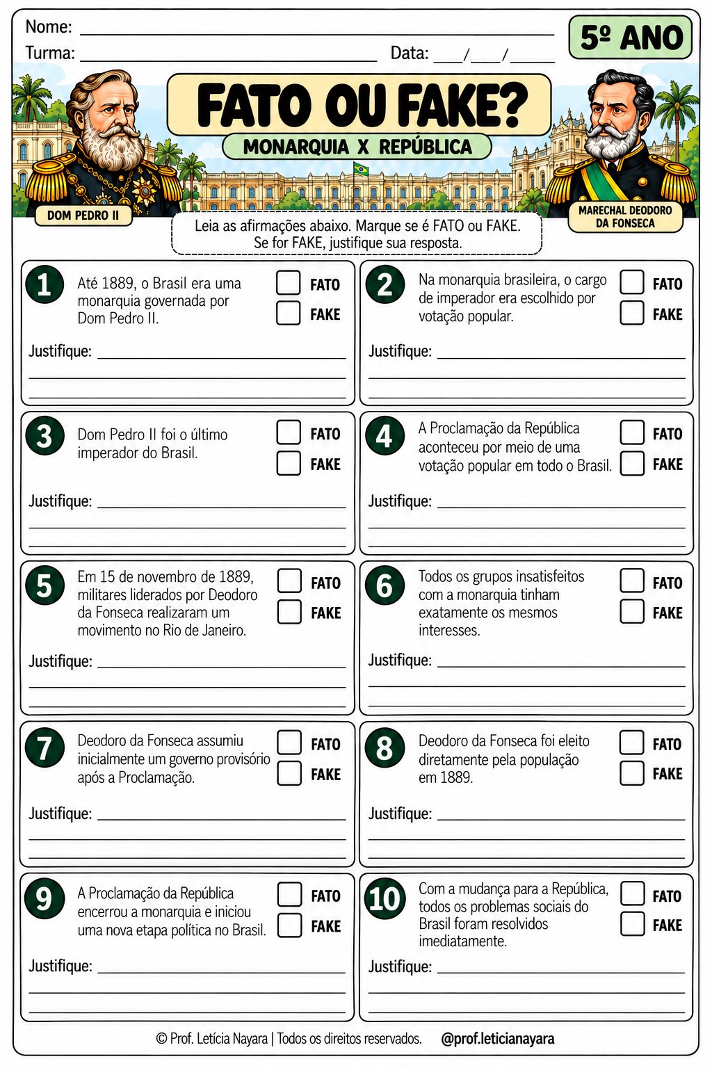 Atividades Proclamação da República - 5º ano — amostra 2: Resumo do tema