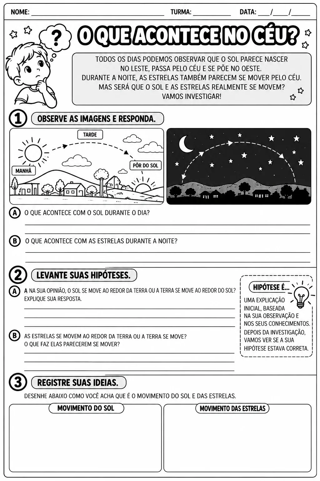 Atividades Rotação da Terra 5º Ano | EF05CI11 — amostra 2: Atividades de Ciências sobre rotação da Terra para o 5º ano,…