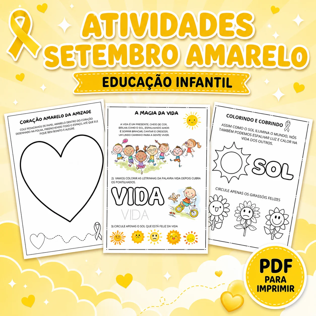 Atividades setembro amarelo educação infantil — Datas comemorativas para Educação Infantil: Setembro Amarelo – Plano…
