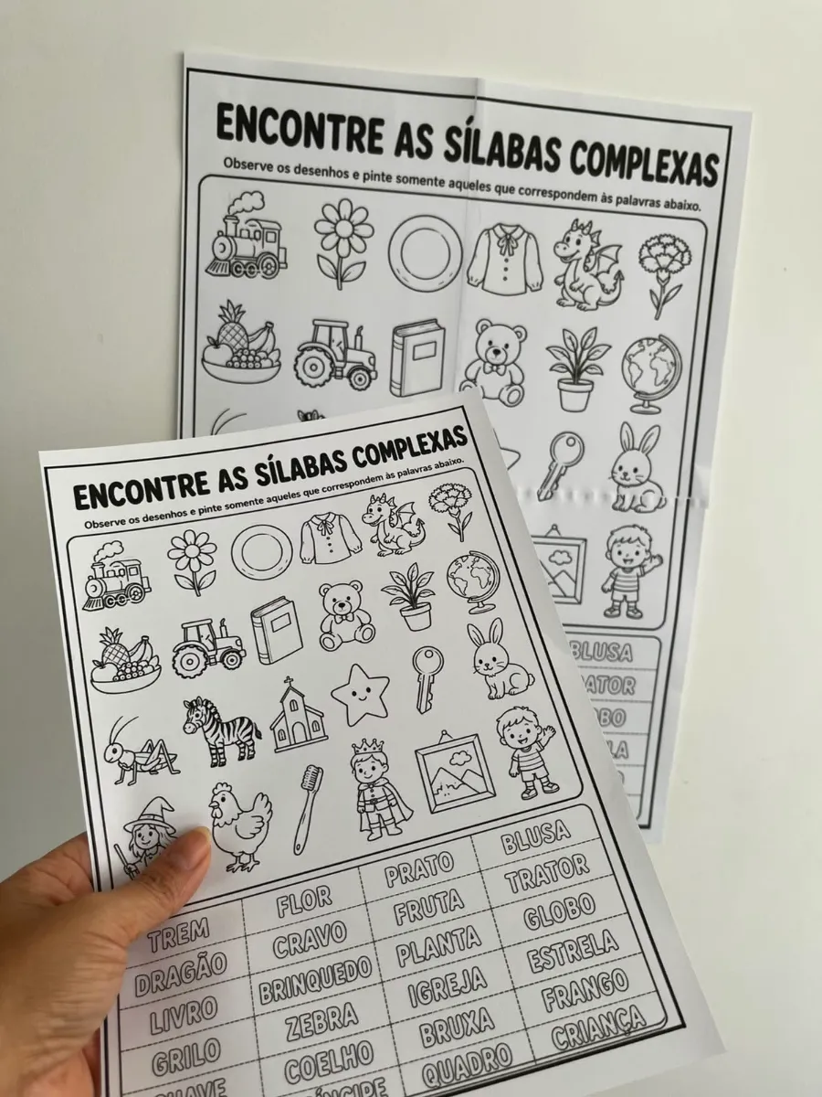 Atividades Sílabas Simples e Complexas - Alfabetização — amostra 2: Transforme conteúdo das Sílabas Simples e Complexas em…