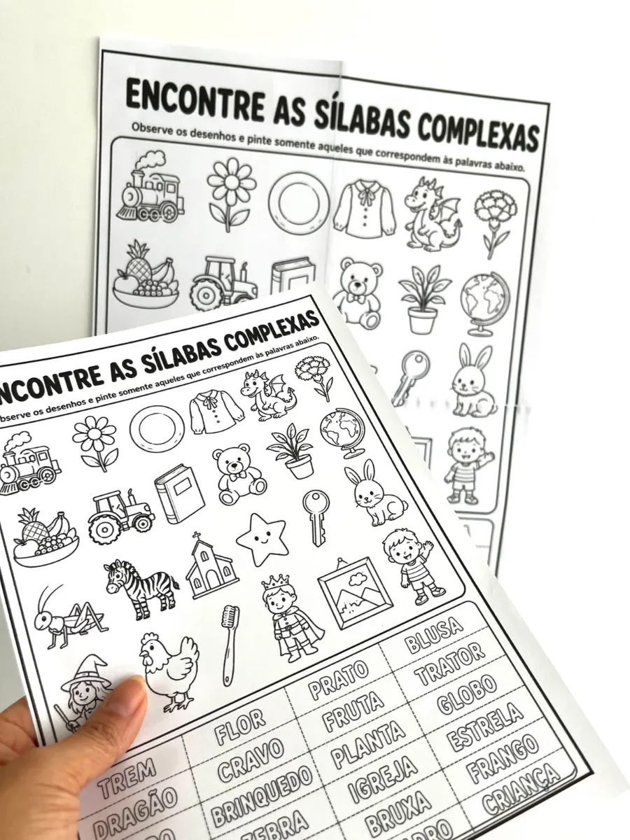 Atividades Sílabas Simples e Complexas - Alfabetização — amostra 4: Transforme conteúdo das Sílabas Simples e Complexas em…