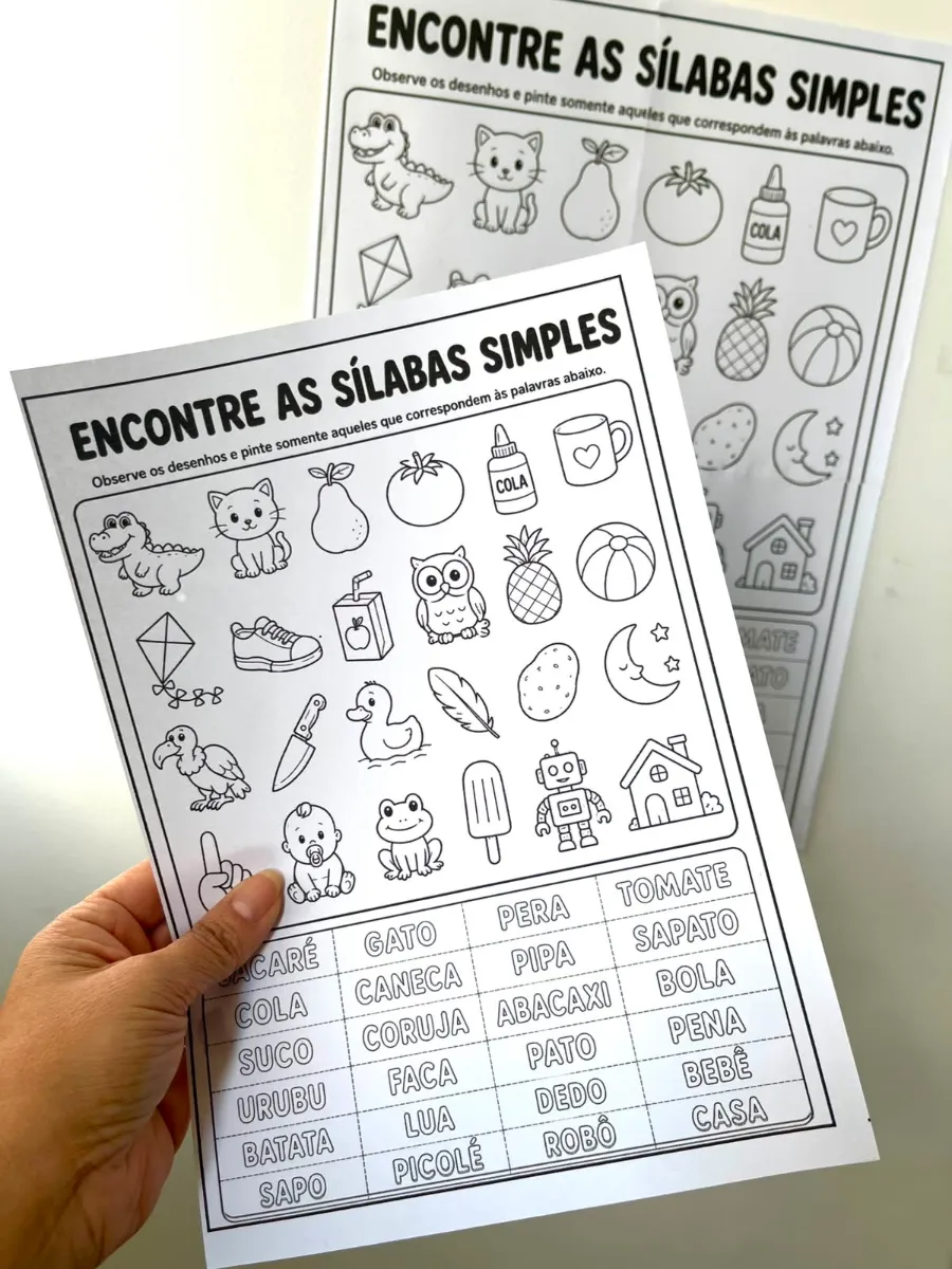 Atividades Sílabas Simples e Complexas - Alfabetização — amostra 6: Transforme conteúdo das Sílabas Simples e Complexas em…