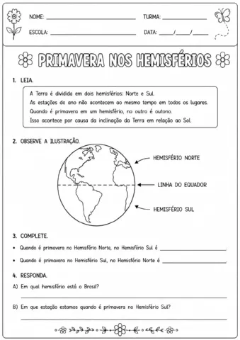 Atividades sobre a Primavera: 16 materiais pedagógicos — amostra 3: 16 atividades sobre a primavera, integrando Língua…