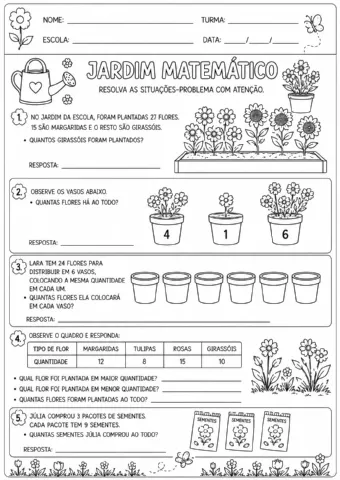 Atividades sobre a Primavera: 16 materiais pedagógicos — amostra 7: 16 atividades sobre a primavera, integrando Língua…