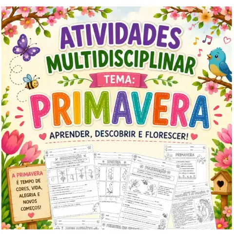 Atividades sobre a Primavera: 16 materiais pedagógicos — capa do material