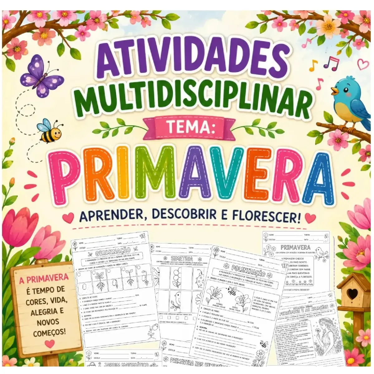 Atividades sobre a Primavera: 16 materiais pedagógicos — Alfabetização para Educação Infantil: 16 atividades sobre a…