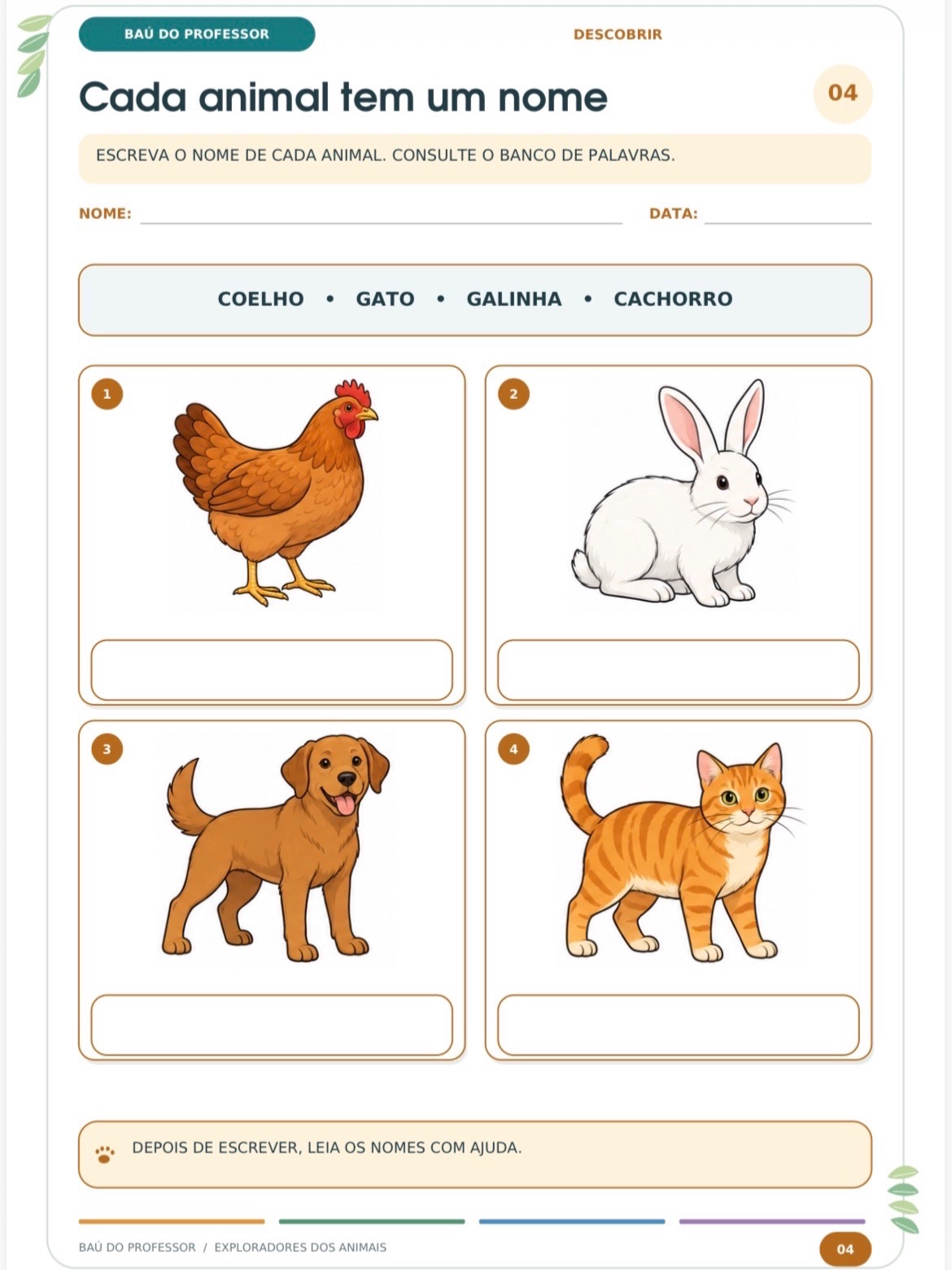 Atividades sobre Animais: Ciências e Alfabetização – 23 Páginas + Jogo — amostra 2: Explore o mundo dos animais com…
