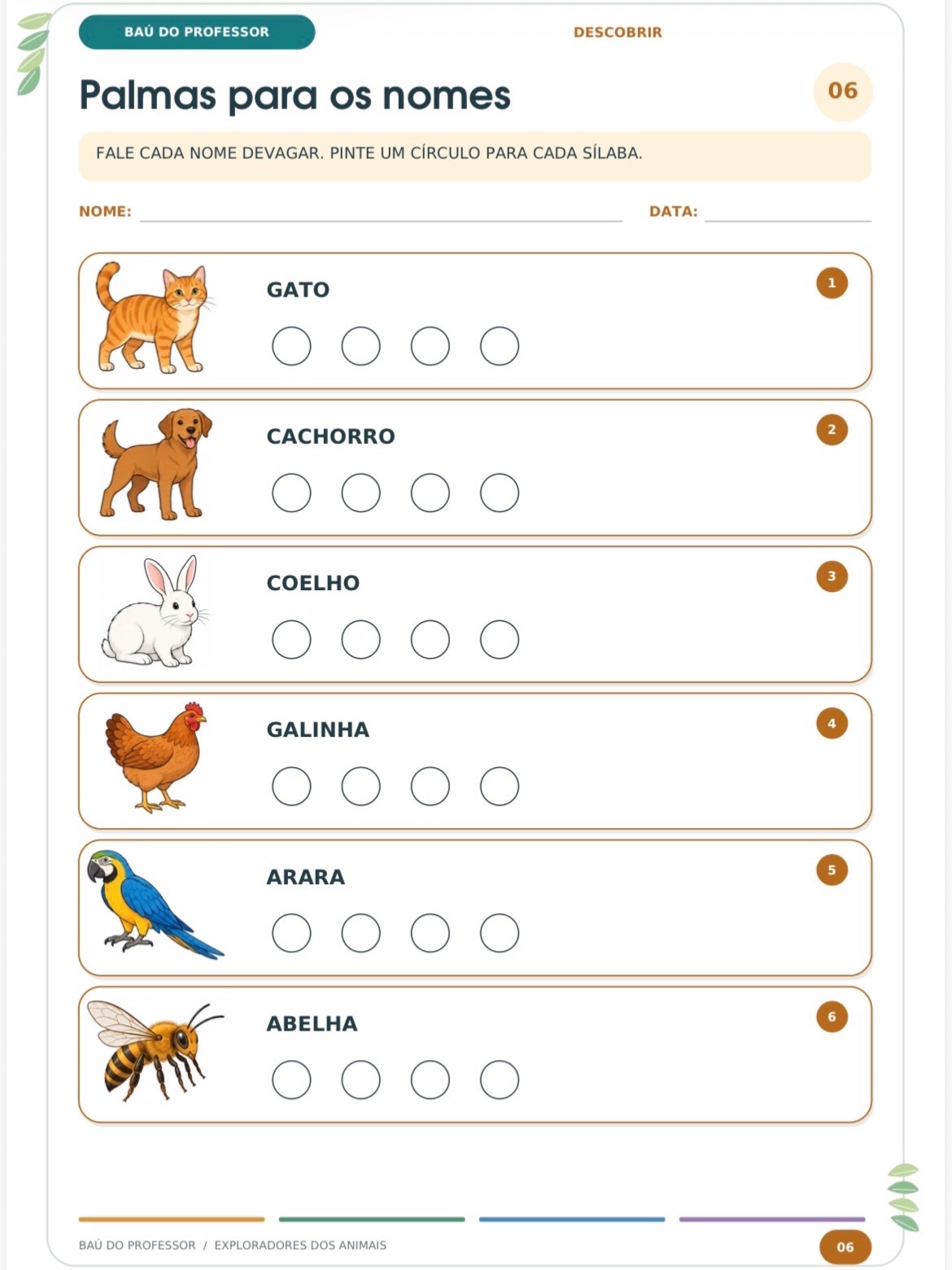 Atividades sobre Animais: Ciências e Alfabetização – 23 Páginas + Jogo — amostra 4: Explore o mundo dos animais com…