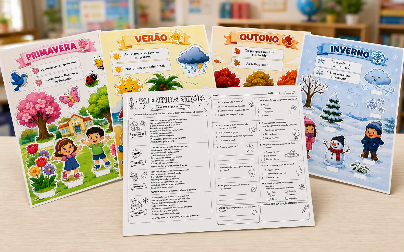 Atividades sobre as Estações do Ano o Ensino Fundamental — amostra 3: Atividades sobre as quatro estações do ano para o…