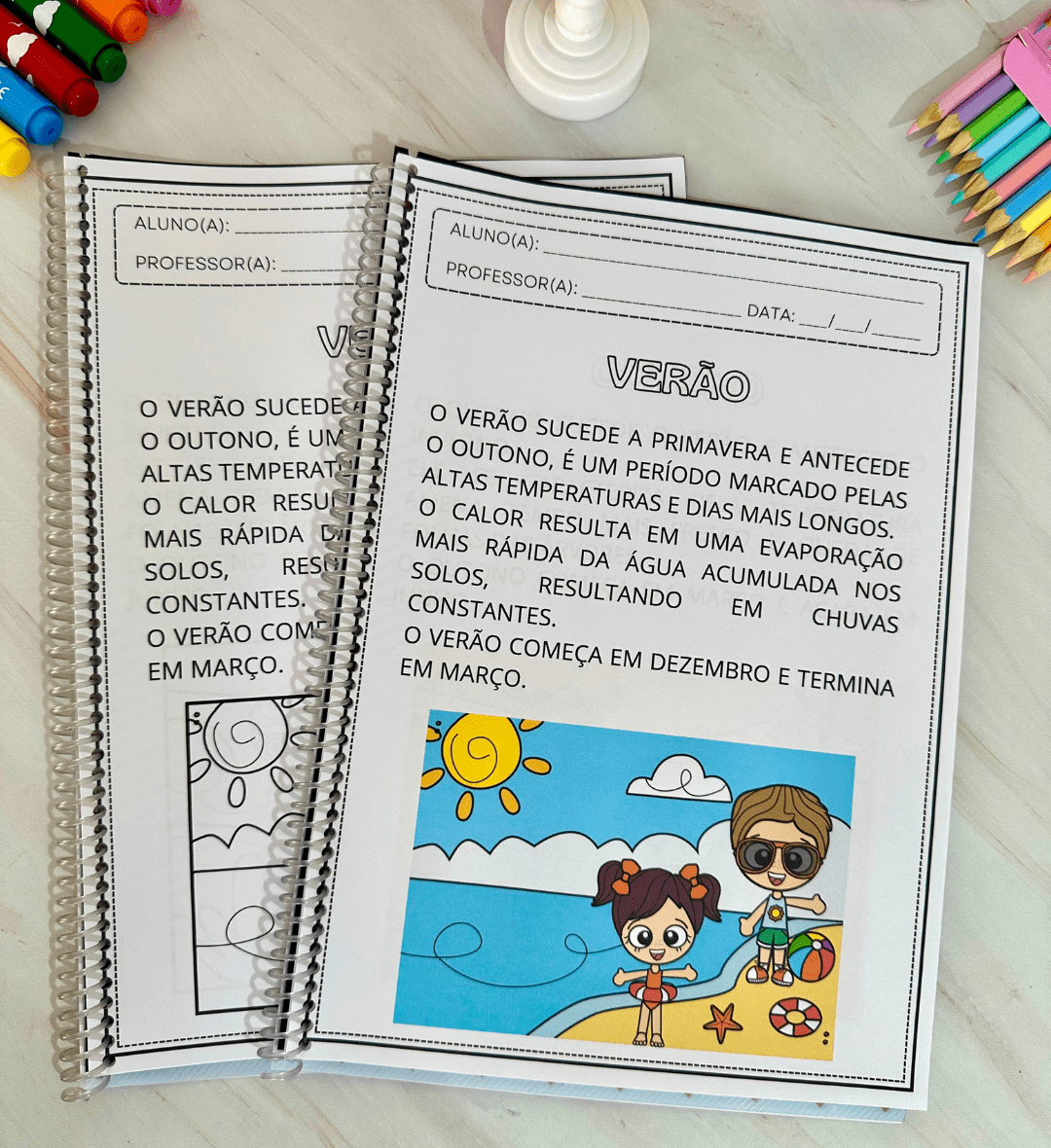 Atividades sobre estações do ano: apostila em PDF para imprimir — amostra 3: Como usar em sala de aula