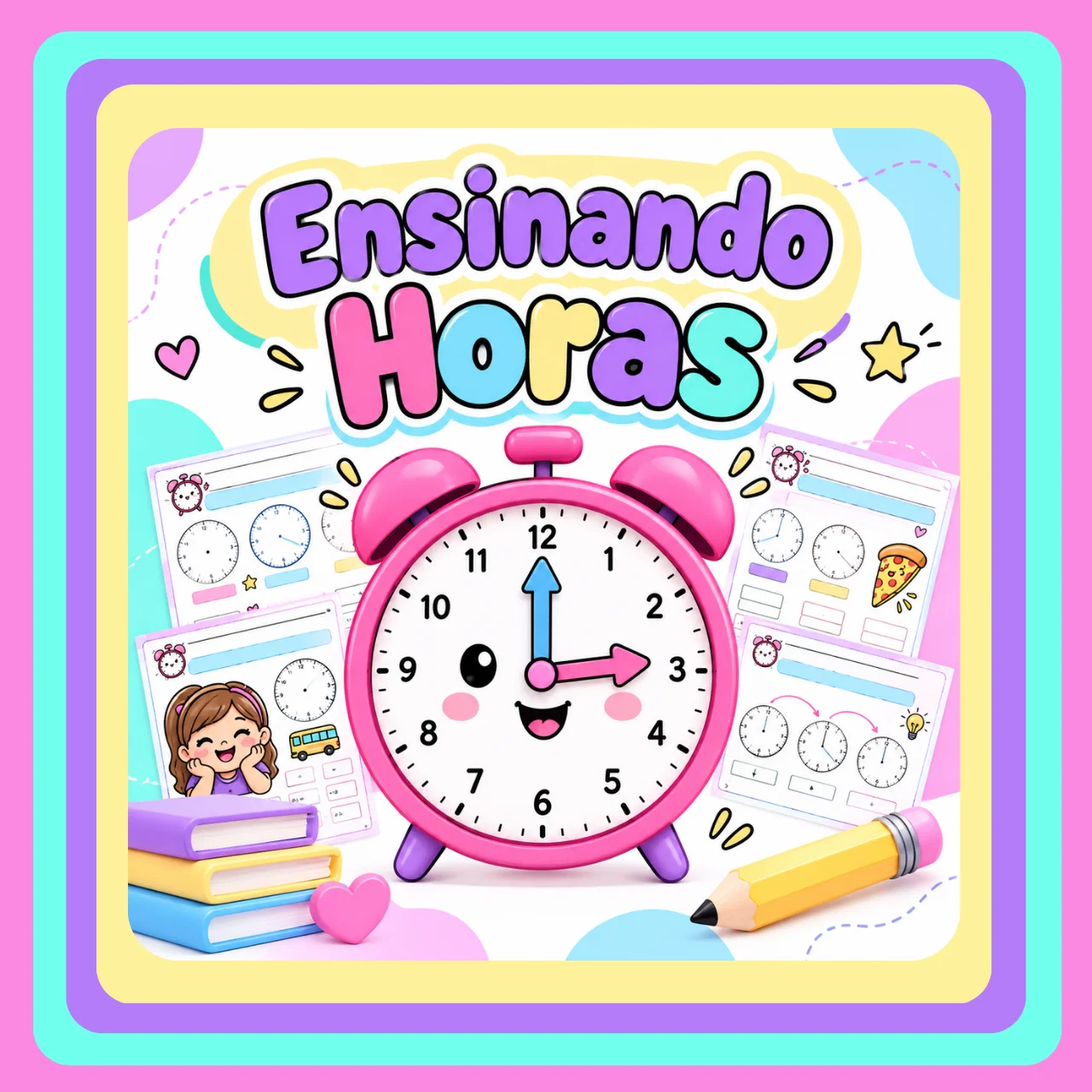 Atividades sobre Horas e Relógio - Matemática do 3º ao 5º ano — capa do material