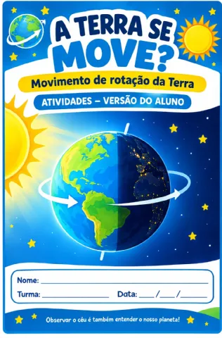 Atividades sobre o movimento de Rotação da Terra — capa do material