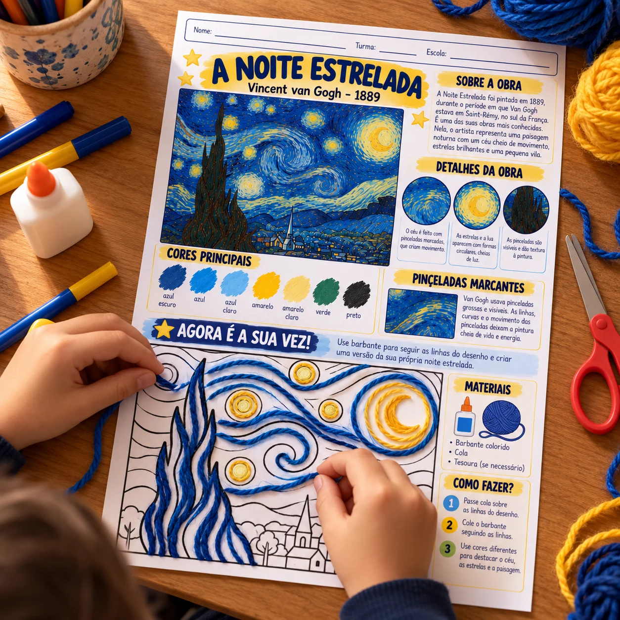 Atividades Criativas sobre Vincent Van Gogh — amostra 2: O que você encontrará neste material?