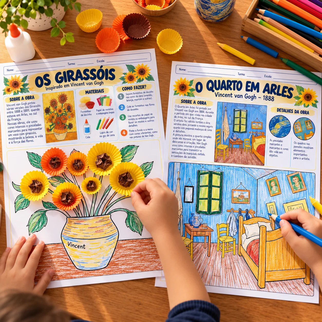 Atividades Criativas sobre Vincent Van Gogh — amostra 4: Atividades sobre Van Gogh para crianças: conheça suas obras com…