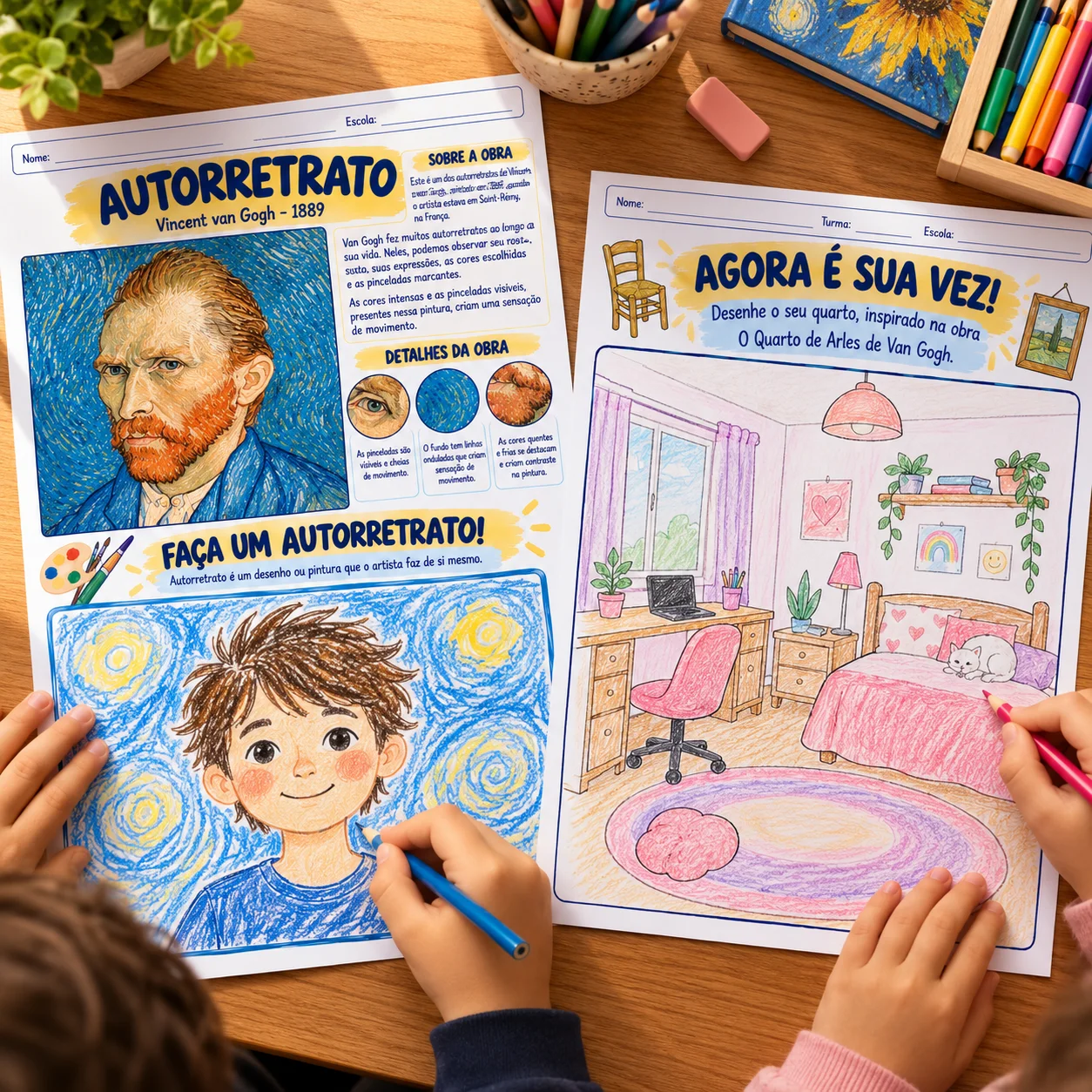 Atividades Criativas sobre Vincent Van Gogh — amostra 5: Atividades sobre Van Gogh para crianças: conheça suas obras com…