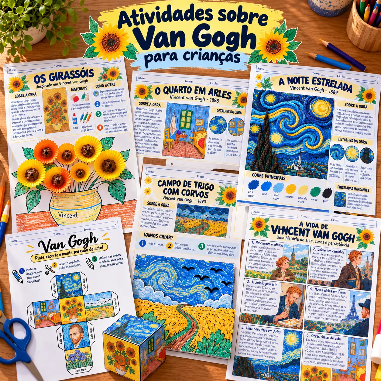 Atividades Criativas sobre Vincent Van Gogh — capa do material