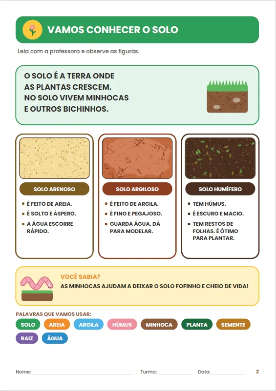 ATIVIDADES: SOLO E SEUS DIFERENTES TIPOS - GEOGRAFIA ANOS INICIAIS — amostra 2: O Caderno de Atividades – Solo e seus…