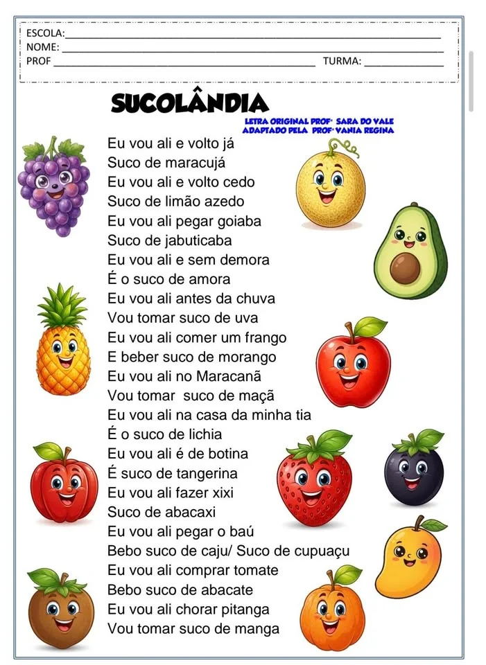 🍓🍍Atividades SUCOLÂNDIA – ALFABETIZAÇÃO DIVERTIDA!🍊🍇 PDF — amostra 1: 💕✨ O Arquivo Sucolândia foi preparado…