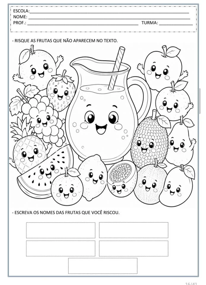 🍓🍍Atividades SUCOLÂNDIA – ALFABETIZAÇÃO DIVERTIDA!🍊🍇 PDF — amostra 6: 💕✨ O Arquivo Sucolândia foi preparado…