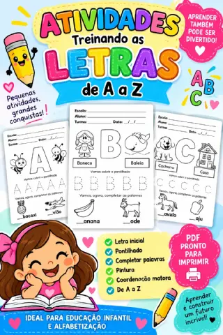 Atividades – Treinando as Letras de A a Z! Um material lúdico em PDF.🌈 ATIVIDADES – TREINANDO AS LETRAS DE A A Z 🔤…