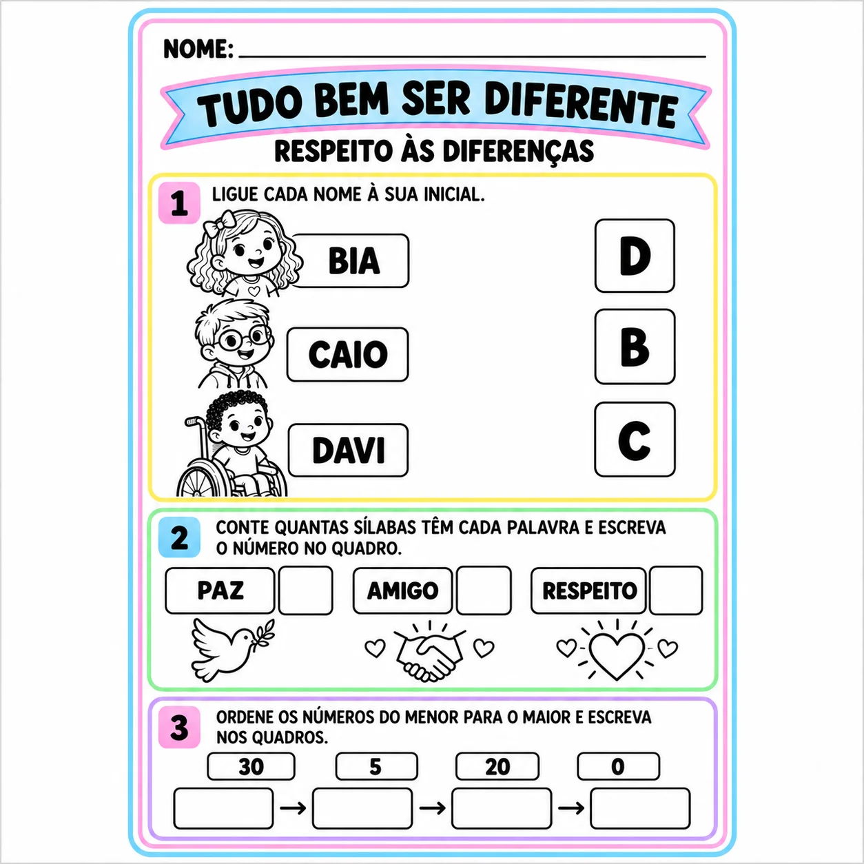 Atividades Tudo Bem Ser Diferente – Educação infantil — amostra 2: Como utilizar em sala