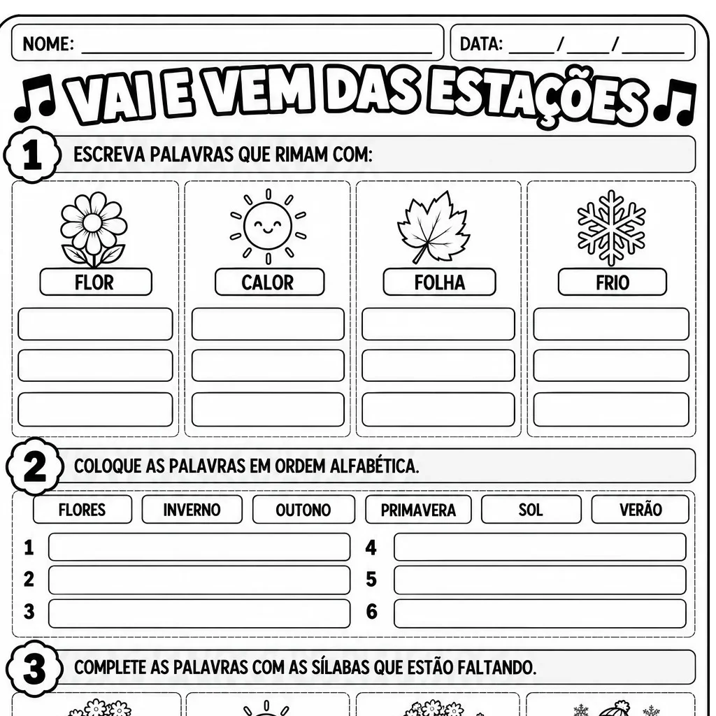 ATIVIDADES: VAI E VEM DAS ESTAÇÕES – PALAVRA CANTADA - INSPIRAÇÃO — amostra 1: PROPOSTA PEDAGÓGICA